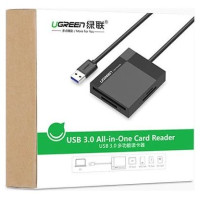 Ugreen CR125 30231 SD / micro SD / CF / MS memory card reader with USB 3.0 cable 0.5m - black