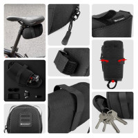 Wozinsky small bicycle saddle bag 0.6 l black (WBB8BK black)