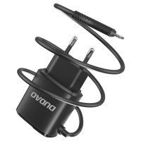 Dudao charger 2x USB with built-in 12W Lightning cable black (A2ProL black)