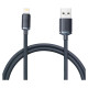Baseus Crystal Shine Series cable USB cable for fast charging and data transfer USB Type A - Lightning 2.4A 1.2m black (CAJY000001)