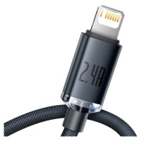 Baseus Crystal Shine Series cable USB cable for fast charging and data transfer USB Type A - Lightning 2.4A 1.2m black (CAJY000001)
