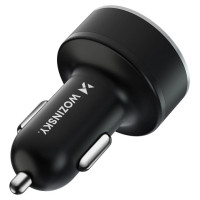 Wozinsky WDCCB Car Charger with Display 50W 2xUSB-C / 2xUSB-A - Black