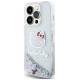 Hello Kitty Liquid Glitter Charms Kitty Head case for iPhone 15 Pro - silver