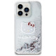 Hello Kitty Liquid Glitter Charms Kitty Head case for iPhone 15 Pro - silver