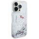 Hello Kitty Liquid Glitter Charms Kitty Head case for iPhone 15 Pro - silver