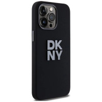 Dkny Liquid Silicone Metal Logo iPhone 15 Pro Max Case - Black