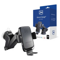 3Mk Protection 3mk Drive & Charge car phone holder for grille/window/cockpit with inductive charger - black