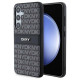 Dkny Leather Mono Stripe & Metal Logo case for Samsung Galaxy S24 - black