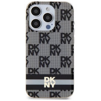 Dkny IML Checkered Mono Pattern & Printed Stripes MagSafe Case for iPhone 13 Pro / 13 - Black