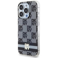 Dkny IML Checkered Mono Pattern & Printed Stripes MagSafe Case for iPhone 15 Pro - Black