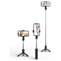 Tech-Protect L02S Bluetooth selfie stick with tripod up to 72cm - black