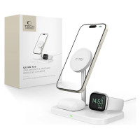 Tech-Protect QI15W-A22 MagSafe inductive charger with 3in1 MagSafe stand for smartphone / Apple Watch / AirPods - white