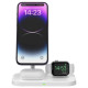 Tech-Protect QI15W-A22 MagSafe inductive charger with 3in1 MagSafe stand for smartphone / Apple Watch / AirPods - white