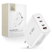 Tech-Protect NC100W-GAN charger GaN 3x USB-C PD 100W / USB-A QC 3.0 - white