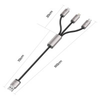 Tech-Protect UltraBoost 3in1 USB-A - Lightning / USB-C / micro USB 3.5A cable 1m - gray