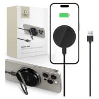 Tech-Protect QI15W-A33 Inductive Charger with MagSafe and Stand with USB-A / USB-C Cable - Black