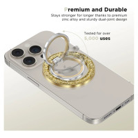 Tech-Protect MMR200 magnetic holder / ring with MagSafe - gold with crystals
