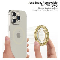 Tech-Protect MMR200 magnetic holder / ring with MagSafe - gold with crystals