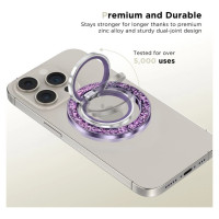 Tech-Protect MMR200 magnetic holder / ring with MagSafe - purple with crystals