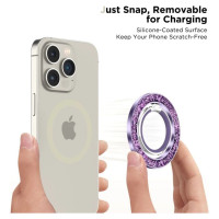 Tech-Protect MMR200 magnetic holder / ring with MagSafe - purple with crystals