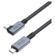 Tech-Protect UltraBoost Max L USB-C 4.0 (straight) / USB-C 4.0 (angled) PD 240W 8K 40Gbps 1.5m Cable - Gray