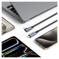 Tech-Protect UltraBoost Max L USB-C 4.0 (straight) / USB-C 4.0 (angled) PD 240W 8K 40Gbps 1.5m Cable - Gray