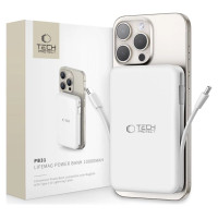 Tech-Protect LifeMag PB31 Power Bank with MagSafe 10000mAh 15W USB-C / USB-A / Built-in USB-C / Lightning Cables - White