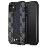 Dkny Leather Checkered Mono Pattern MagSafe Case for iPhone 11 / Xr - Black