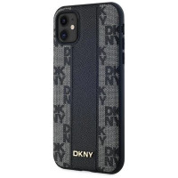Dkny Leather Checkered Mono Pattern MagSafe Case for iPhone 11 / Xr - Black