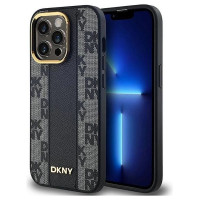Dkny Leather Checkered Mono Pattern MagSafe Case for iPhone 13 Pro / 13 - Black