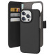 Puro Wallet Detachable MagSafe 2in1 PU Leather Case with Flap and Wallet for iPhone 15 Pro - Black