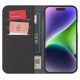Puro Wallet Detachable MagSafe 2in1 PU Leather Case with Flap and Wallet for iPhone 15 Pro - Black