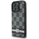 Dkny Checkered Pattern & Printed Stripes case for iPhone 16 Pro Max - black