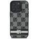 Dkny Checkered Pattern & Printed Stripes case for iPhone 16 Pro Max - black