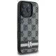 Dkny Checkered Pattern & Printed Stripes case for iPhone 16 Pro Max - black