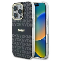 Dkny Repeat Texture Pattern With Stripe case for iPhone 16 Pro Max - black