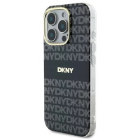 Dkny Repeat Texture Pattern With Stripe case for iPhone 16 Pro Max - black