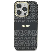Dkny Repeat Texture Pattern With Stripe case for iPhone 16 Pro Max - black