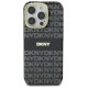 Dkny Repeat Texture Pattern With Stripe case for iPhone 16 Pro Max - black