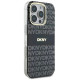 Dkny Repeat Texture Pattern With Stripe case for iPhone 16 Pro Max - black