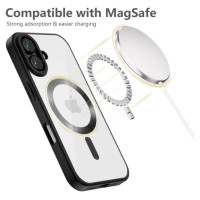Tech-Protect MagFlex MagSafe iPhone 16 Case - Clear with Black Frame