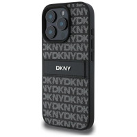 Dkny Texture Pattern Tonal Stripe iPhone 16 Pro Max Case - Black