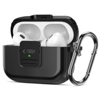Tech-Protect Defender Hook MagSafe Case with Carabiner for Apple AirPods Pro 1 / 2 - Black