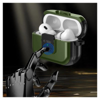 Tech-Protect Defender Hook MagSafe Case with Carabiner for Apple AirPods Pro 1 / 2 - Green