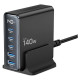 Tech-Protect DC140W-GAN 5-PORT PD140W/QC3.0 Charging Station - Black