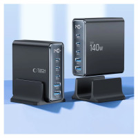 Tech-Protect DC140W-GAN 5-PORT PD140W/QC3.0 Charging Station - Black