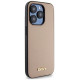 Dkny Grained Metal Logo MagSafe iPhone 15 Pro Case - Beige