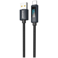 Dudao L7T USB-A - USB-C 66W Cable with LED Display 1m - Black