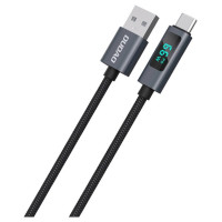 Dudao L7T USB-A - USB-C 66W Cable with LED Display 1m - Black