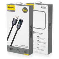 Dudao L7T USB-A - USB-C 66W Cable with LED Display 1m - Black